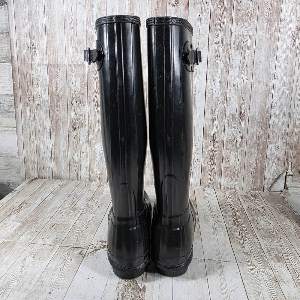 Hunter Original Tall Black Rubber Rain Boots Womens Size 9 Waterproof Wellies